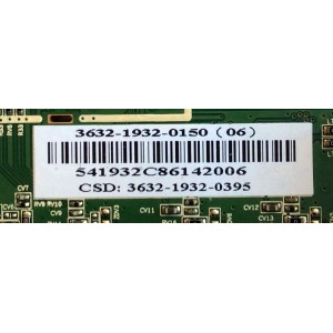 MAIN PARA TV VIZIO / NUMERO DE PARTE 3632-1932-0150 / 0171-2272-4603 / 3632-1932-0395 / MODELO E320I-A0 LAIANLDN